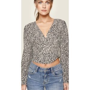 Leopard crop top with open back